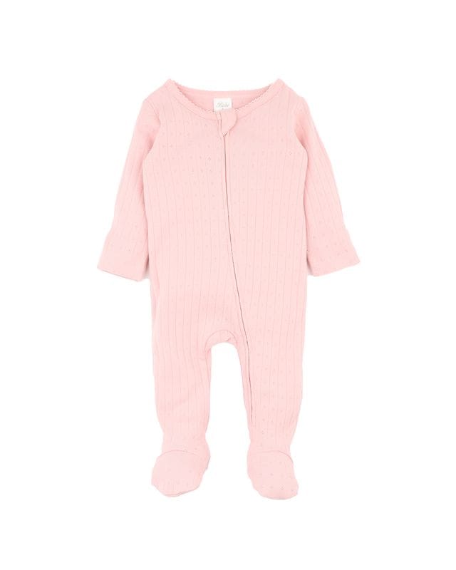 Bebe by Minihaha Girls All In One Prem Blossom Organic Pointelle L/S Zipsuit