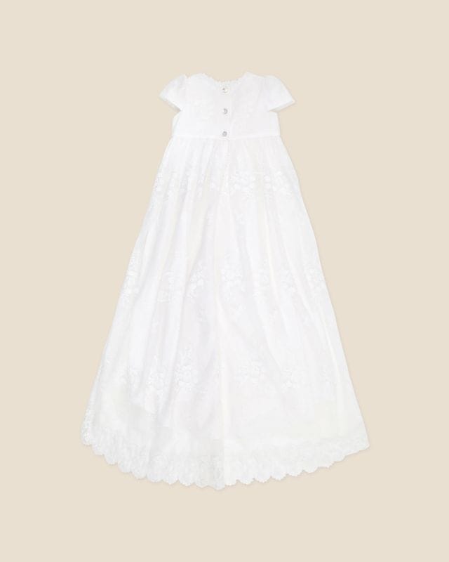 Bebe by Minihaha Girls Dress Open Back Christening Dress with Bloomers