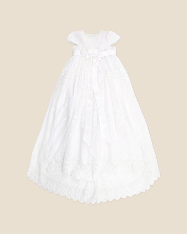 Bebe by Minihaha Girls Dress Open Back Christening Dress with Bloomers