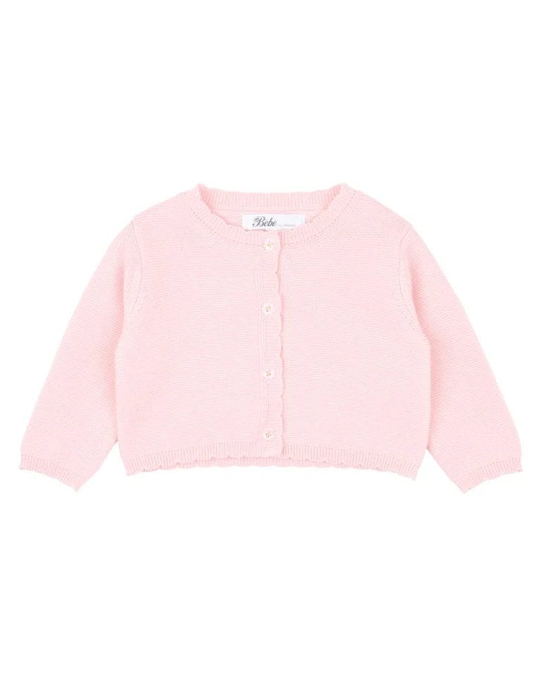 Bebe by Minihaha Girls Jumper 0-3M Pink Icing Knitted Cardigan