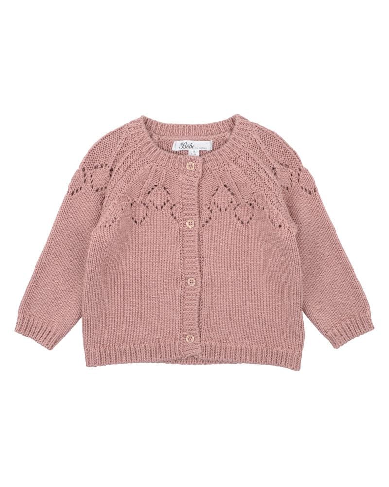 Bebe by Minihaha Girls Jumper Aubrey Needle Out Knitted Cardigan