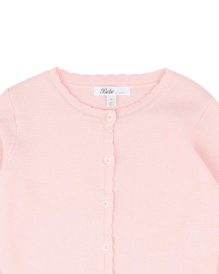 Bebe by Minihaha Girls Jumper Pink Icing Knitted Cardigan