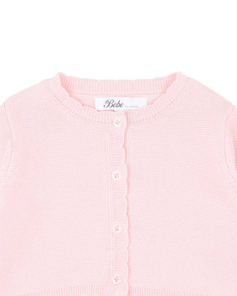 Bebe by Minihaha Girls Jumper Pink Icing Knitted Cardigan