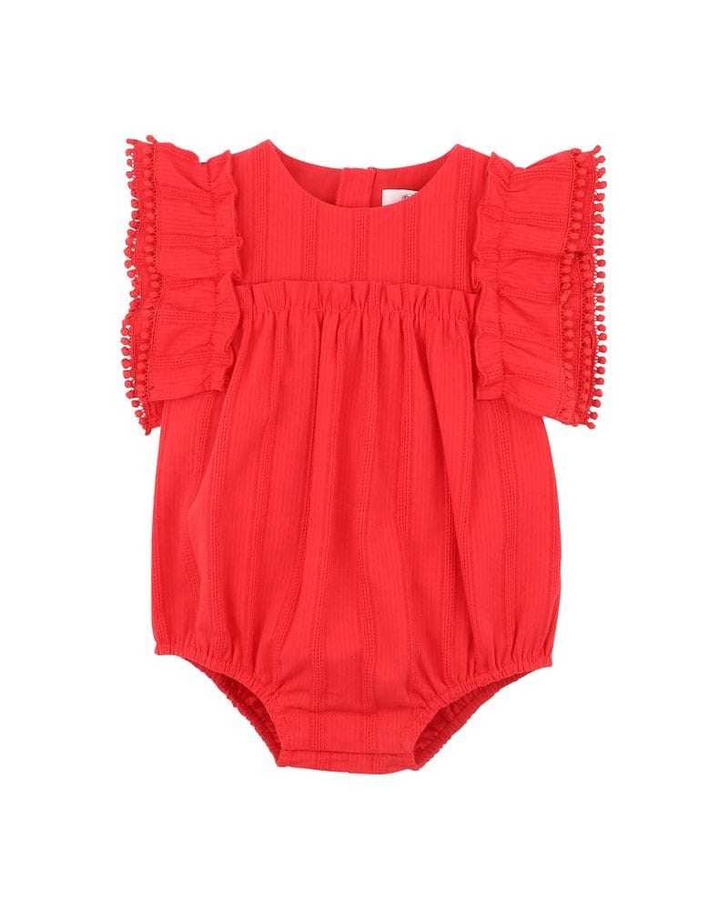 Bebe by Minihaha Girls Onesie 3-6M Festive Stripe Broidery Bodysuit