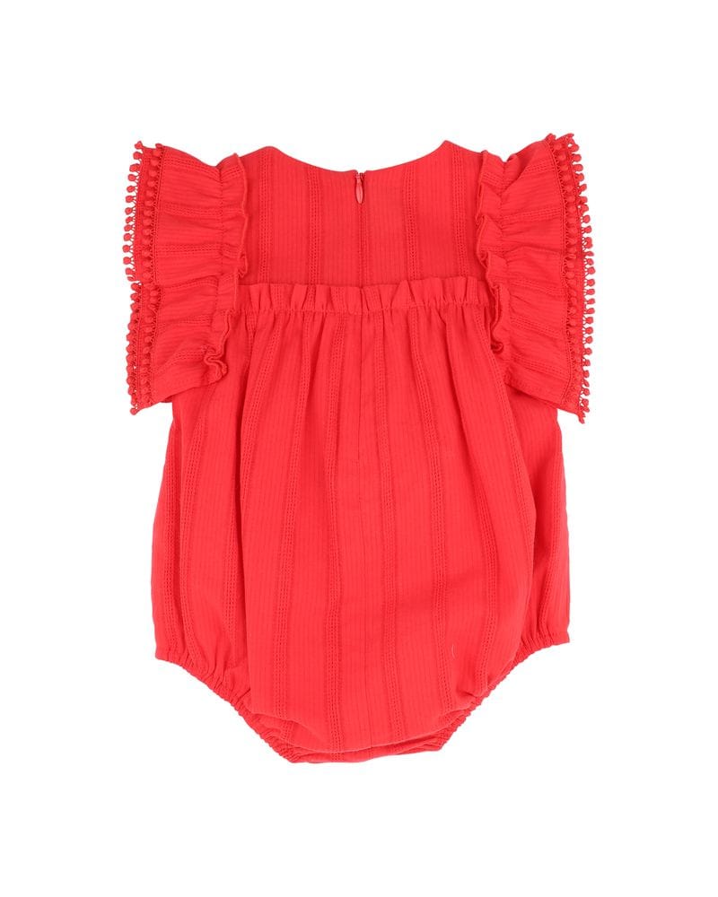 Bebe by Minihaha Girls Onesie Festive Stripe Broidery Bodysuit