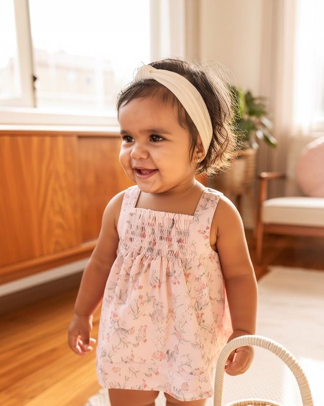 Bebe by Minihaha Girls Onesie NB Willa Print Overlay Bodysuit