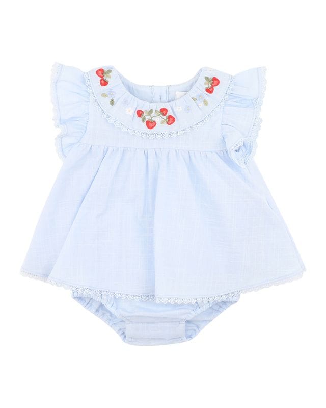 Bebe by Minihaha Girls Onesie Poppy Embroidered Overlay Bodysuit
