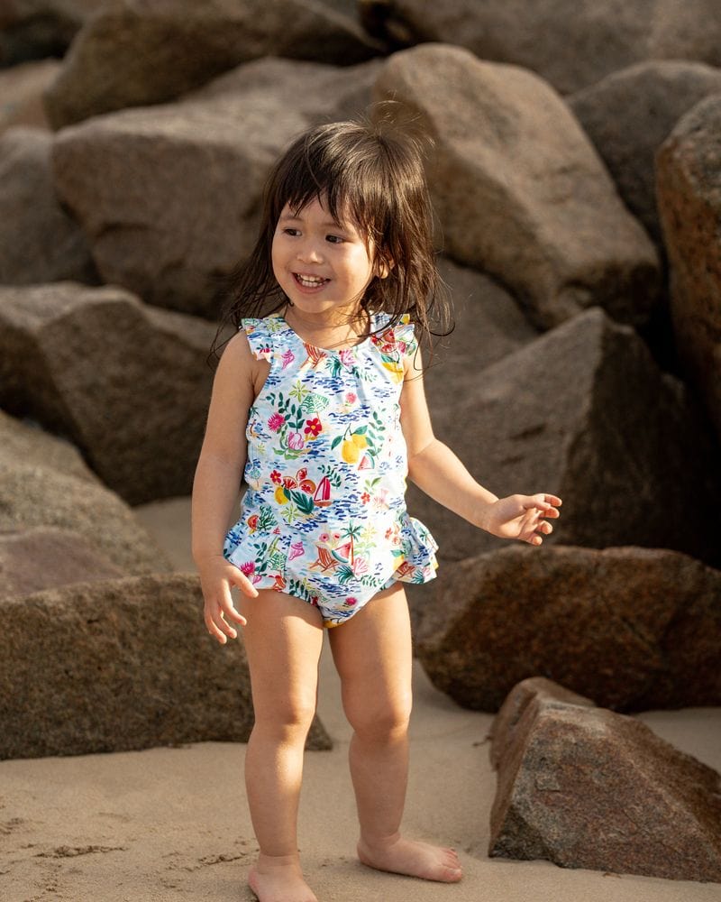Bebe by Minihaha Girls Swimwear Addison Swimsuit with Swim Nappy