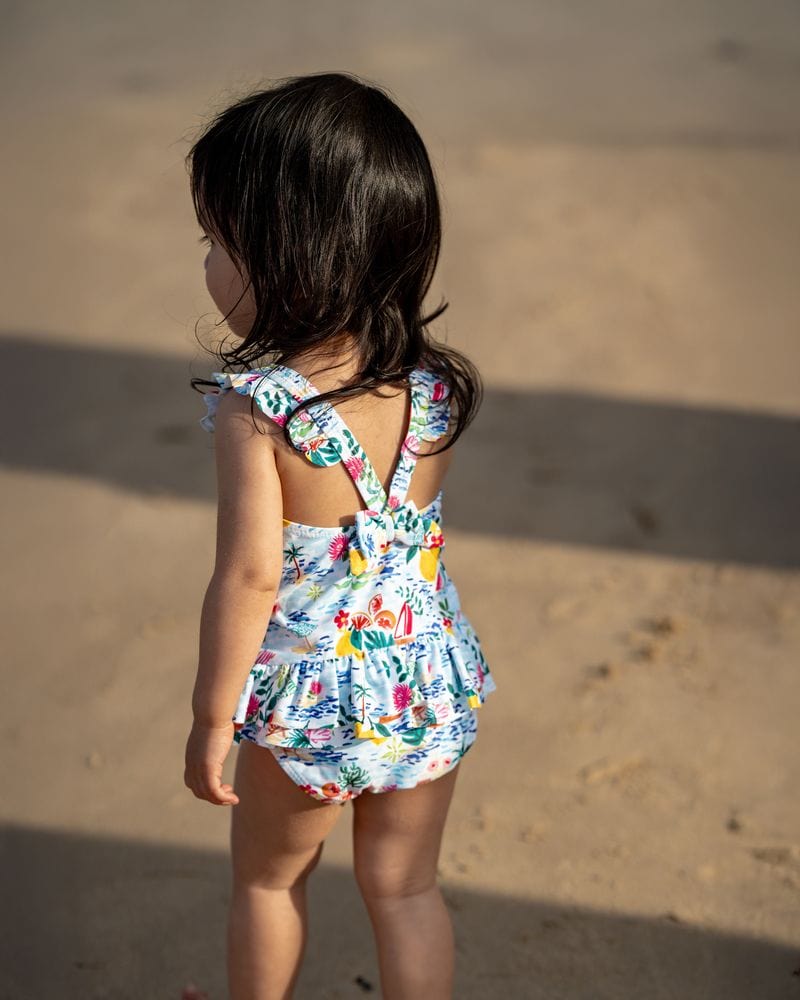Bebe by Minihaha Girls Swimwear Addison Swimsuit with Swim Nappy