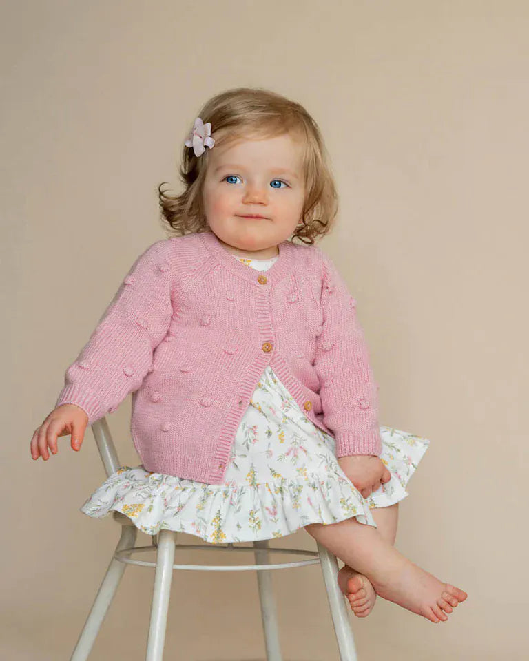 Bebe by Minihaha Girls Swimwear Charlie Bobble Knitted Cardigan