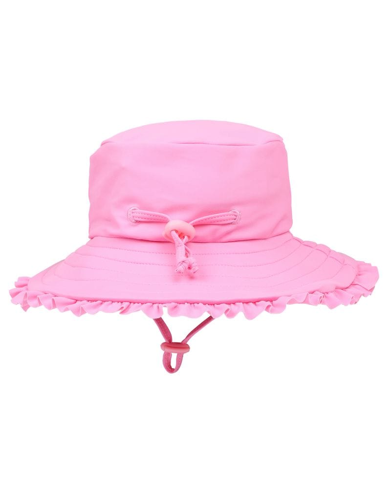 Bebe by Minihaha Girls Swimwear Mid Pink Sunhat with Quick Release Neck Tie