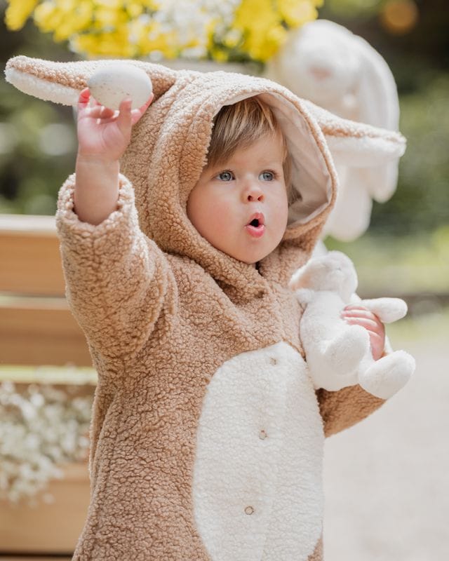 Bebe by Minihaha Unisex Onesie 1Y Latte Sherpa Romper