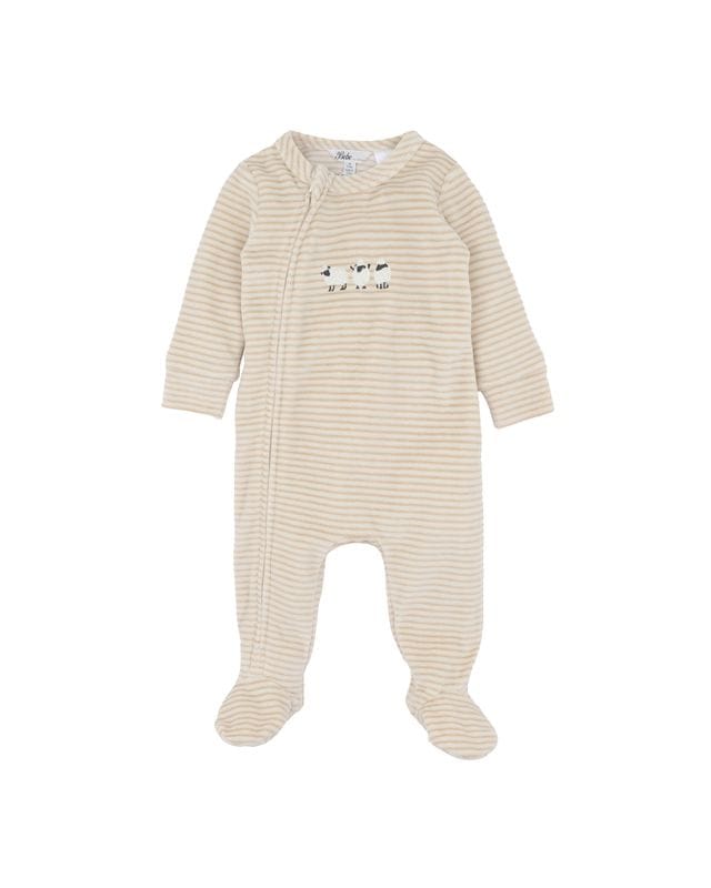 Bebe by Minihaha Unisex Onesie Hunter Stripe Velour Zip Onesie