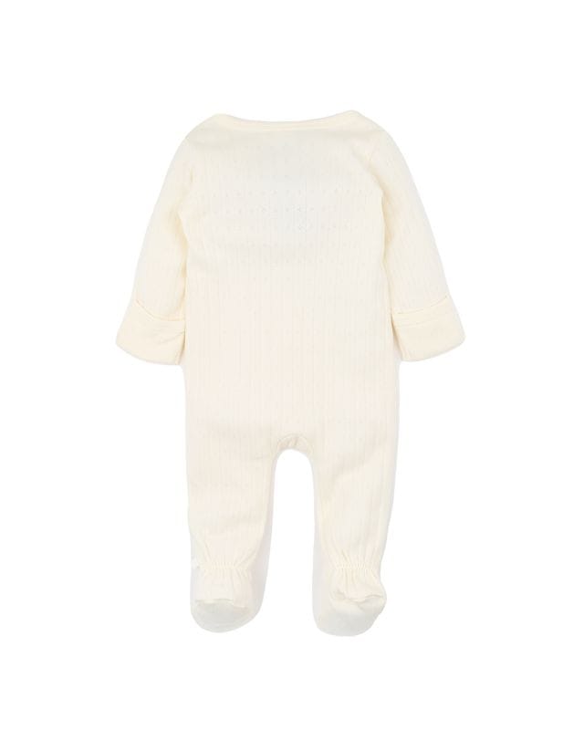 Bebe by Minihaha Unisex Onesie Milk Organic Pointelle L/S Zipsuit