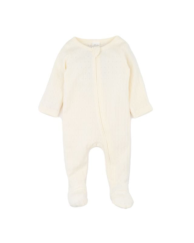 Bebe by Minihaha Unisex Onesie Prem Milk Organic Pointelle L/S Zipsuit