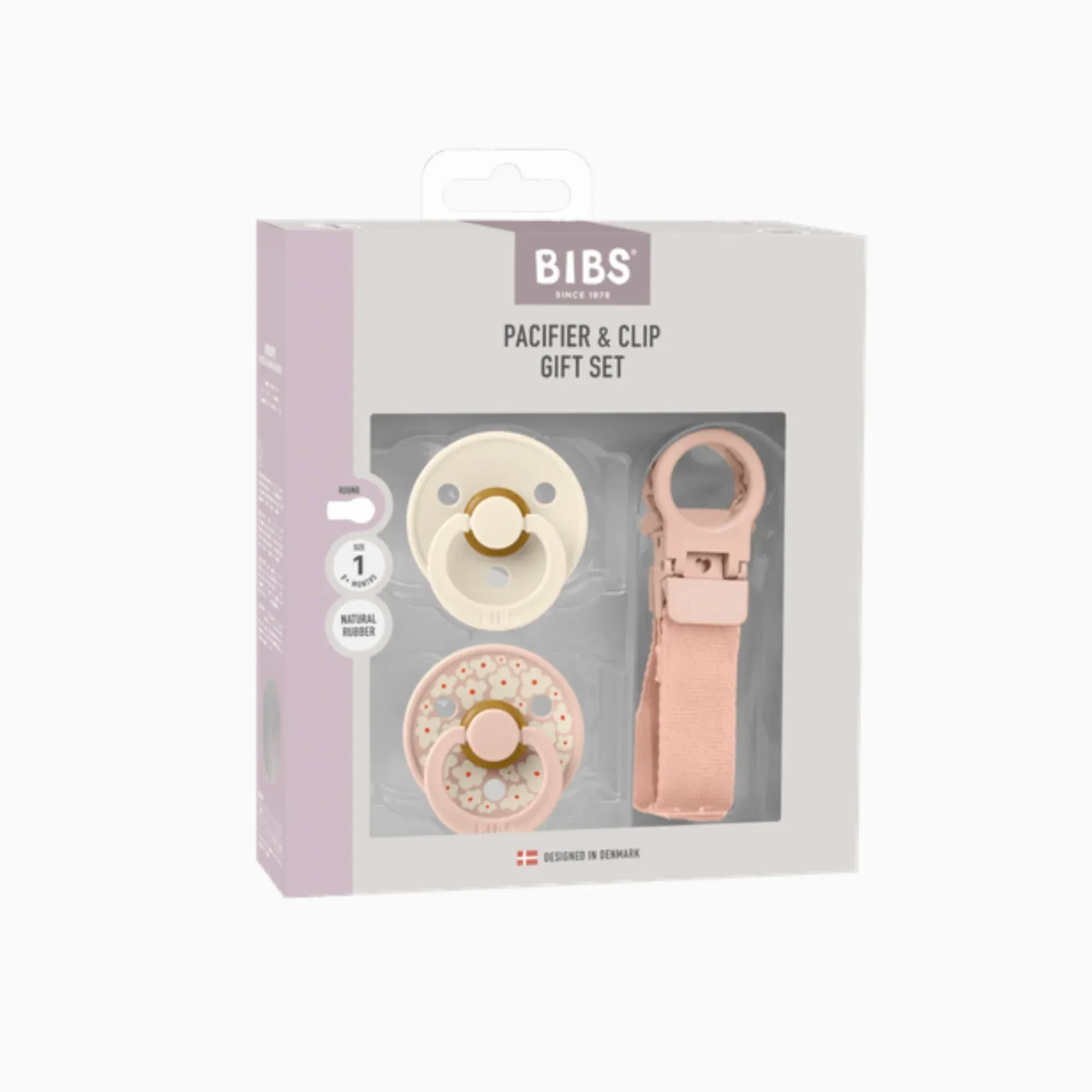 Bibs Baby Accessory Blush Dummy & Loop Clip Gift Set