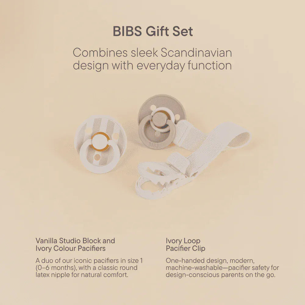 Bibs Baby Accessory Dummy & Loop Clip Gift Set
