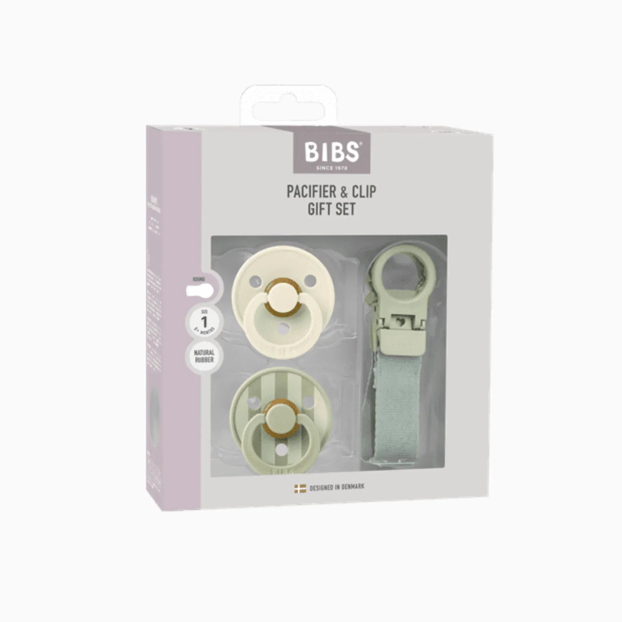 Bibs Baby Accessory Sage Dummy & Loop Clip Gift Set
