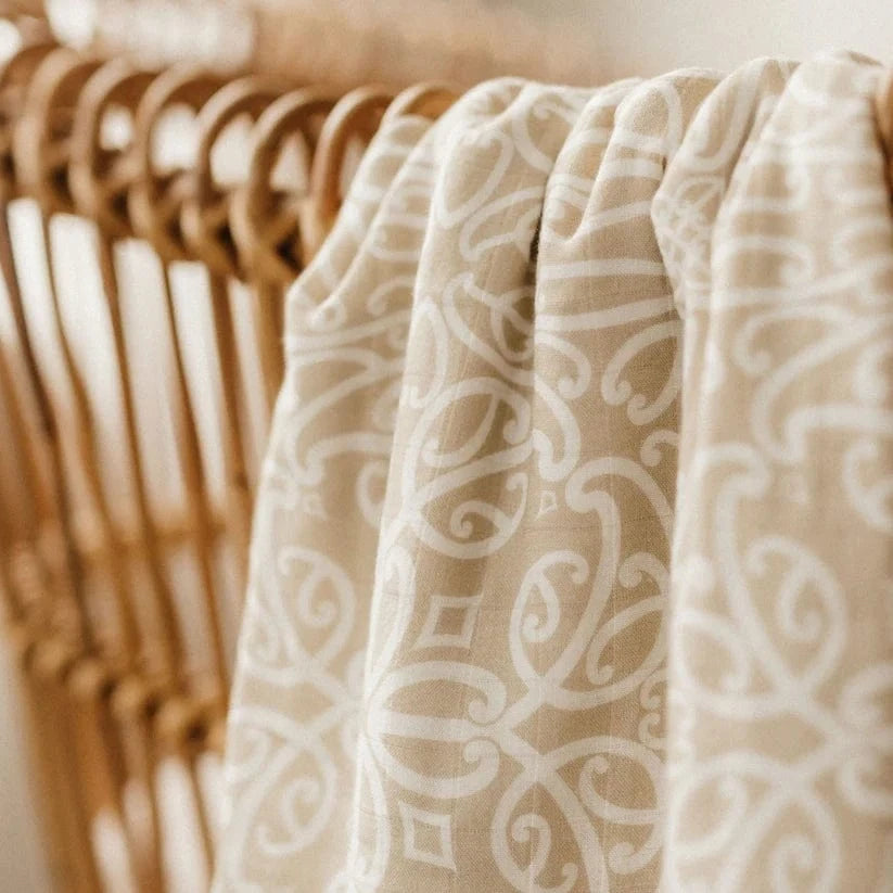 Bo & Ko Baby Accessory Blanket Beige Māori Pēpi Wrap