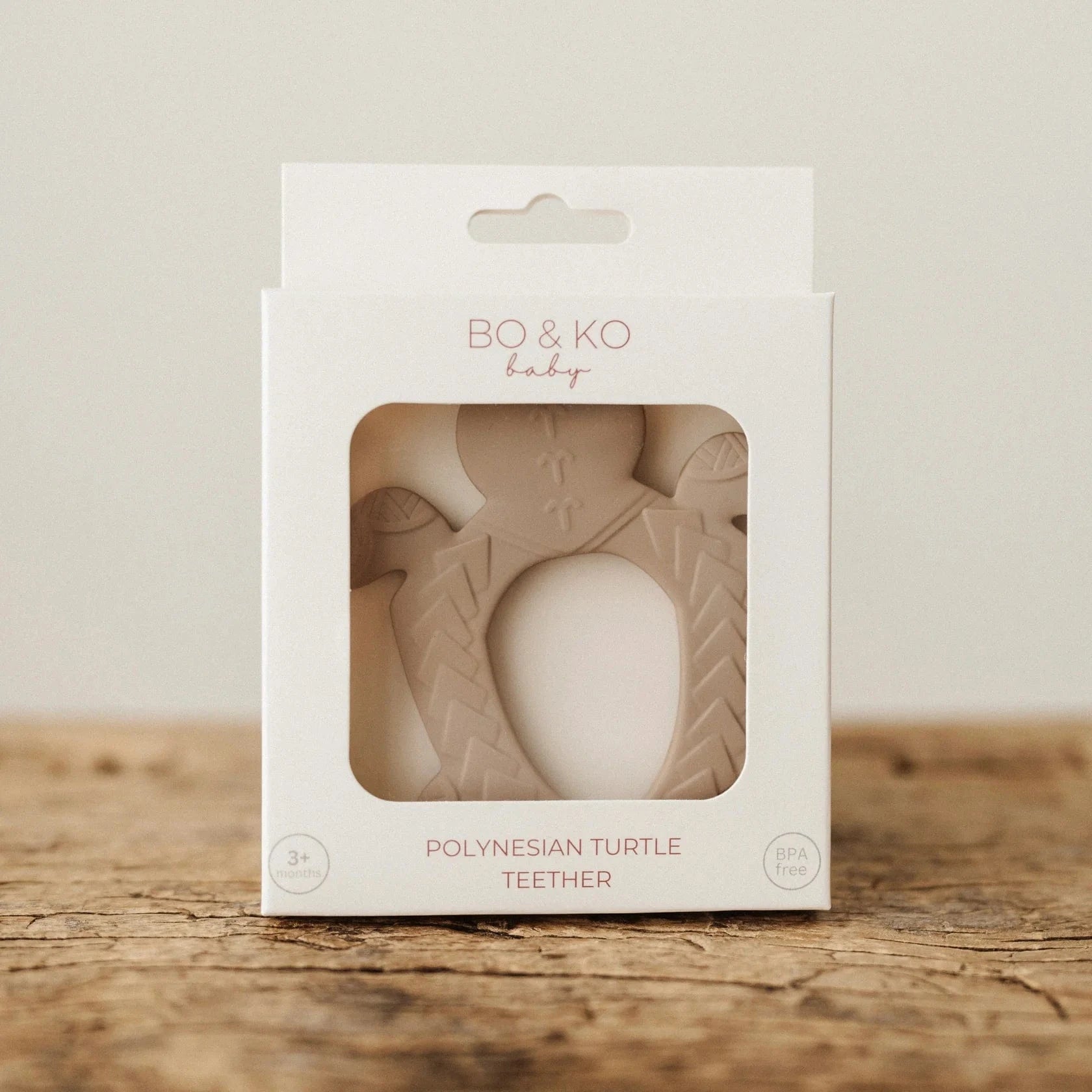 Bo & Ko Baby Baby Accessory Latte Polynesian Turtle Teether