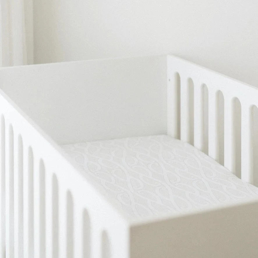 Bo & Ko Baby Linen Sheets Fitted Cot Sheet | Te Pātiki Grey