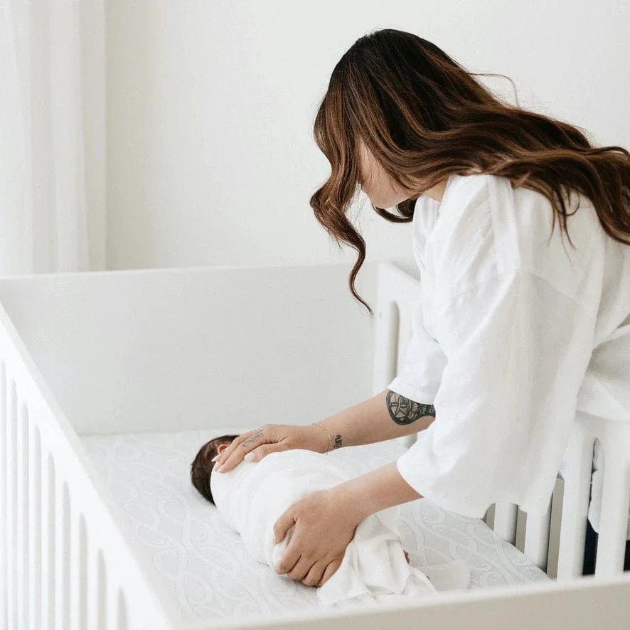Bo & Ko Baby Linen Sheets Fitted Cot Sheet | Te Pātiki Grey