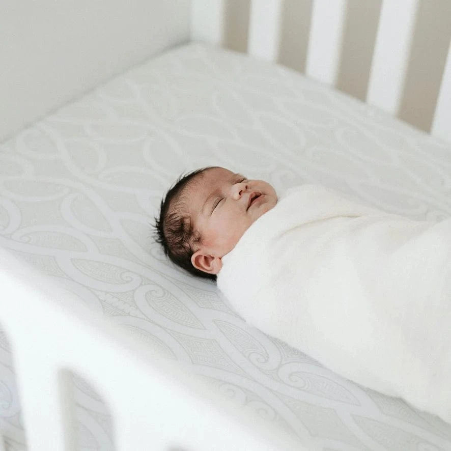 Bo & Ko Baby Linen Sheets Fitted Cot Sheet | Te Pātiki Grey