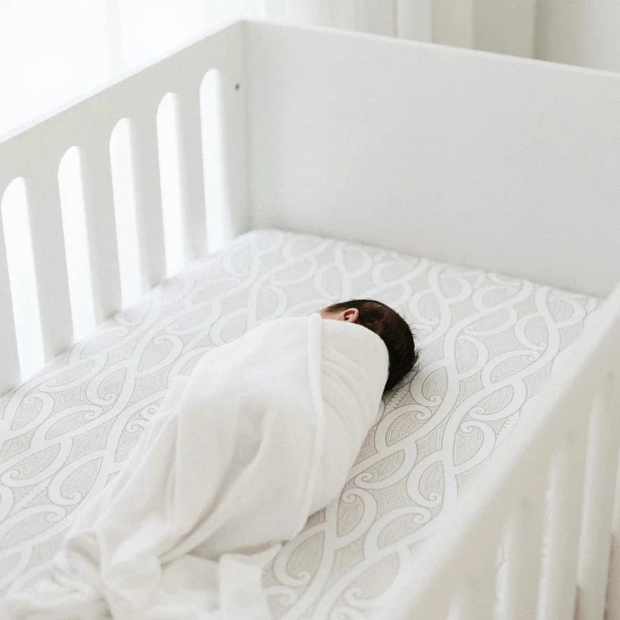 Bo & Ko Baby Linen Sheets Fitted Cot Sheet | Te Pātiki Mocha