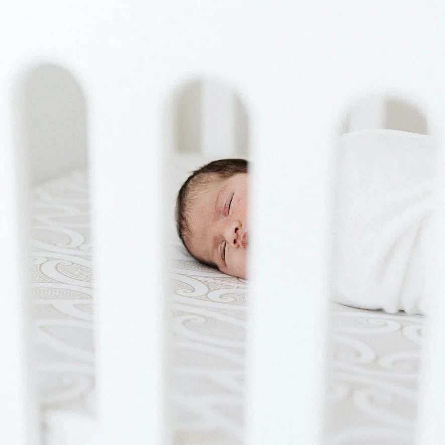 Bo & Ko Baby Linen Sheets Fitted Cot Sheet | Te Pātiki Mocha