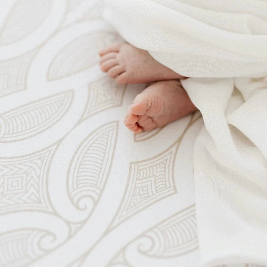 Bo & Ko Baby Linen Sheets Fitted Cot Sheet | Te Pātiki Mocha