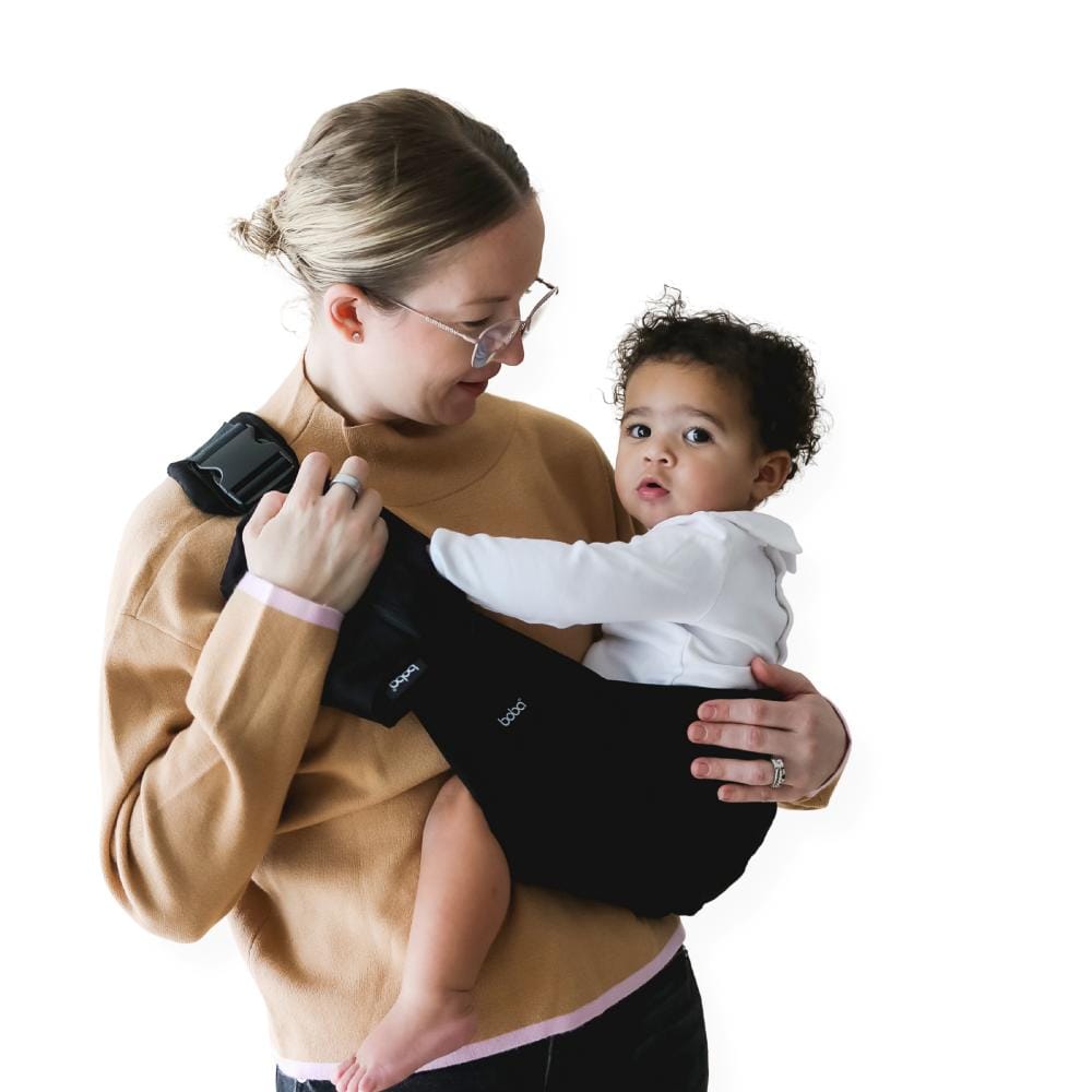 Boba Buddy toddler hip carrier accessory by Boba, featuring adjustable straps and soft fabric for comfortable child carrying.