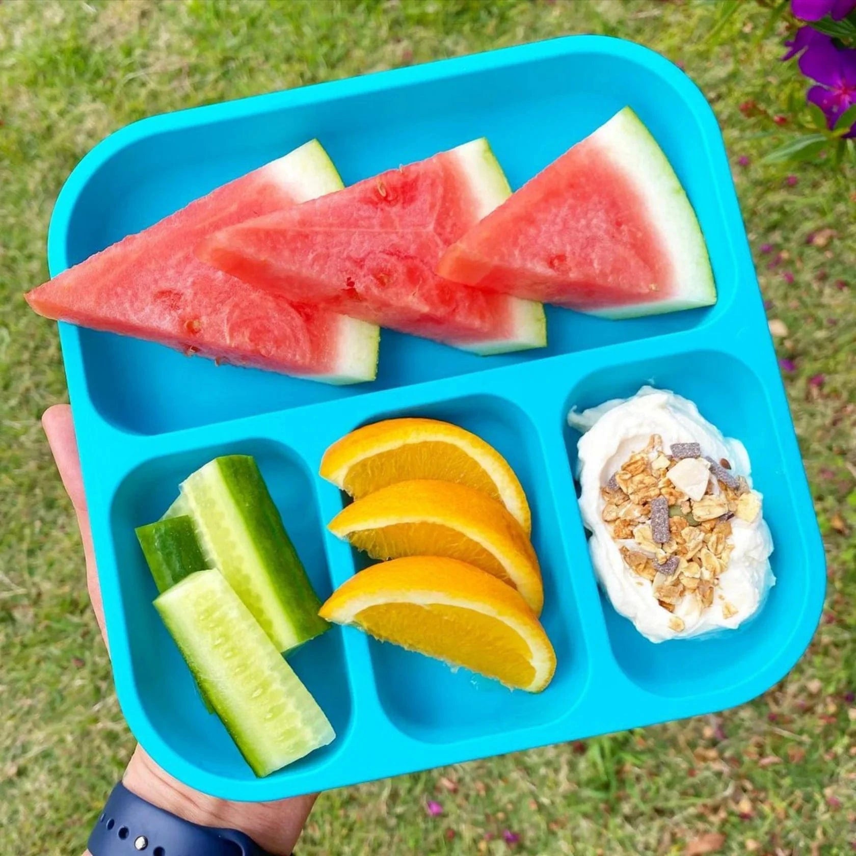 Bobo&Boo Accessory Feeding Plant Based Divided Plate - Blue