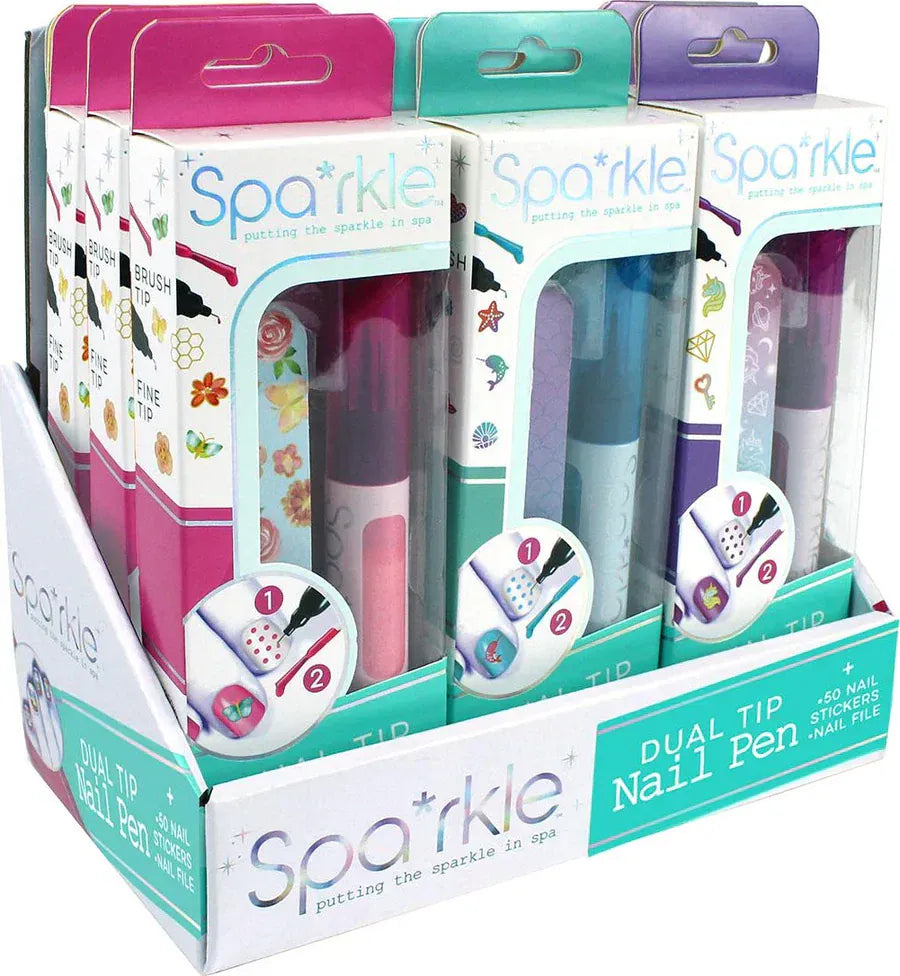 Bright Stripes Girls Accessory Sparkle Dual-tip Nail Pen