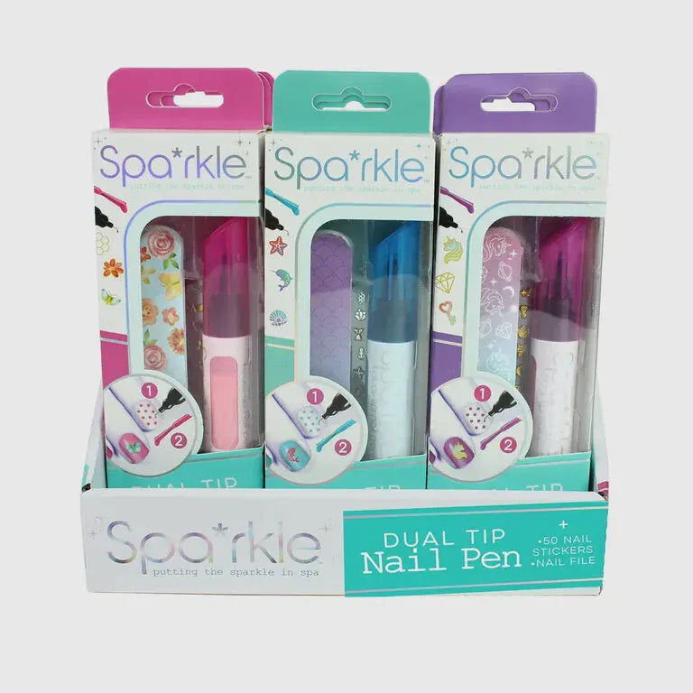 Bright Stripes Girls Accessory Sparkle Dual-tip Nail Pen
