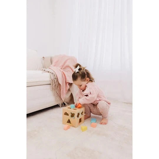 Bubble Toys Soft Wooden Shape Sorting Cube
