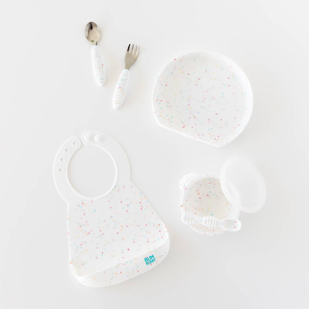 Bumkins Accessory Feeding First Feeding Set - Vanilla Sprinkle