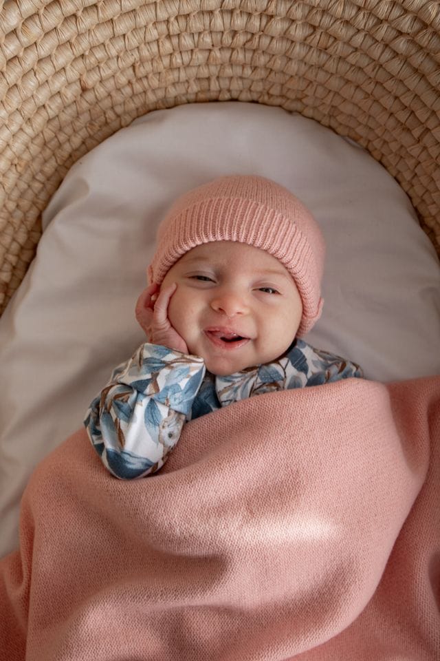 Burrow & Be Accessories Hats 100% Wool Baby Hat - Carnation