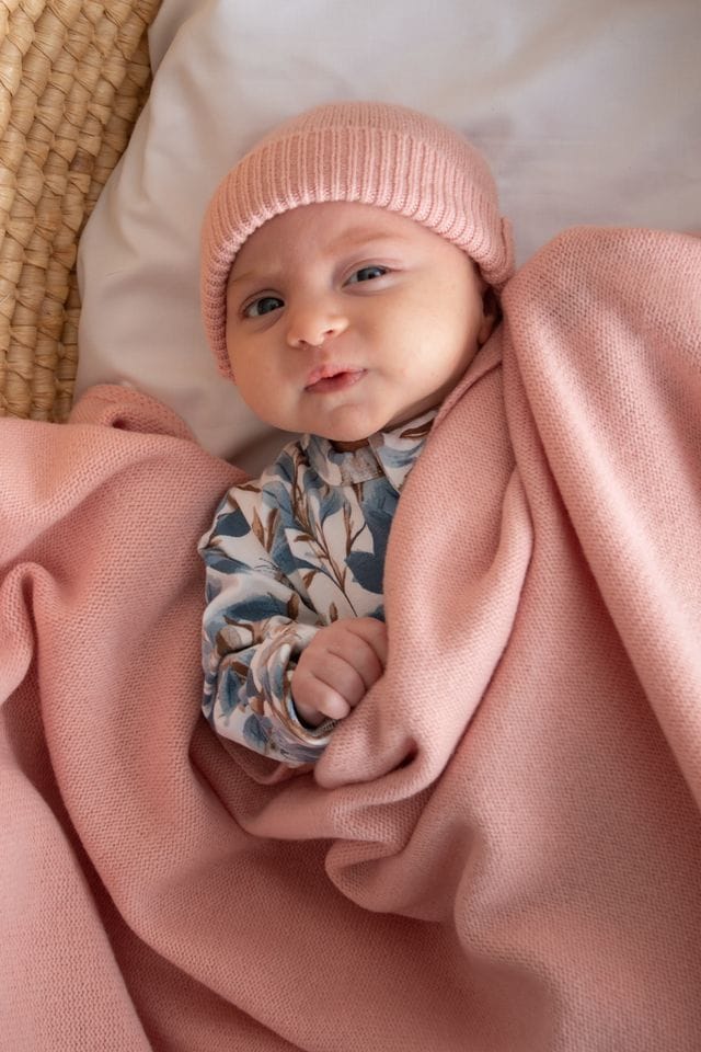 Burrow & Be Accessories Hats 100% Wool Baby Hat - Carnation