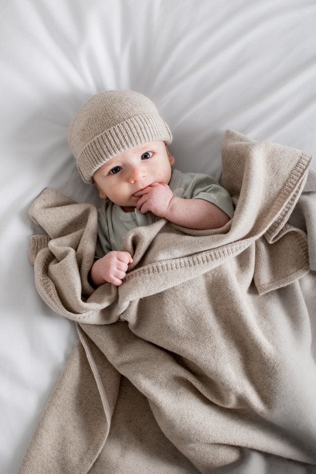 Burrow & Be Accessories Hats 100% Wool Baby Hat - Stone Taupe