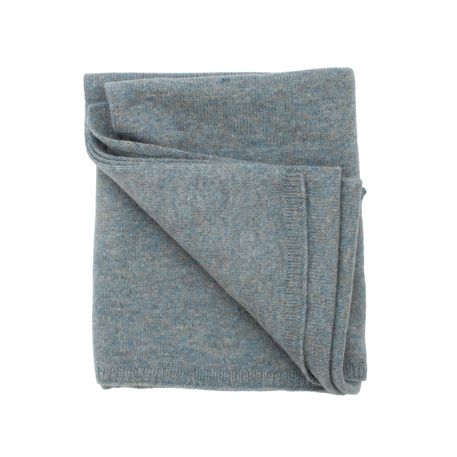 Burrow & Be Accessory Blanket 100% Wool Knit Baby Blanket - Stone Blue