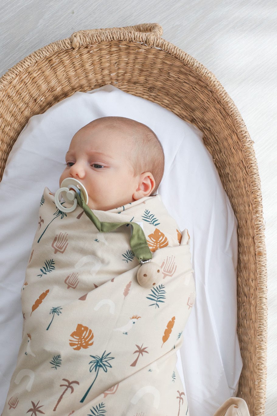 Burrow & Be Accessory Blanket Jungle Stamp Swaddle