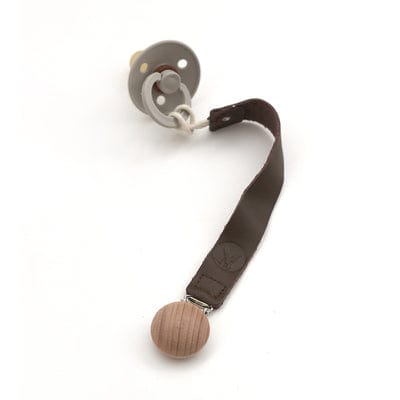 Burrow & Be Baby Accessory Coffee Leather Pacifier Clips
