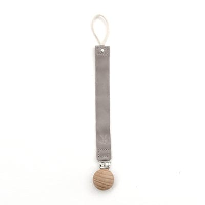 Burrow & Be Baby Accessory Grey Leather Pacifier Clips