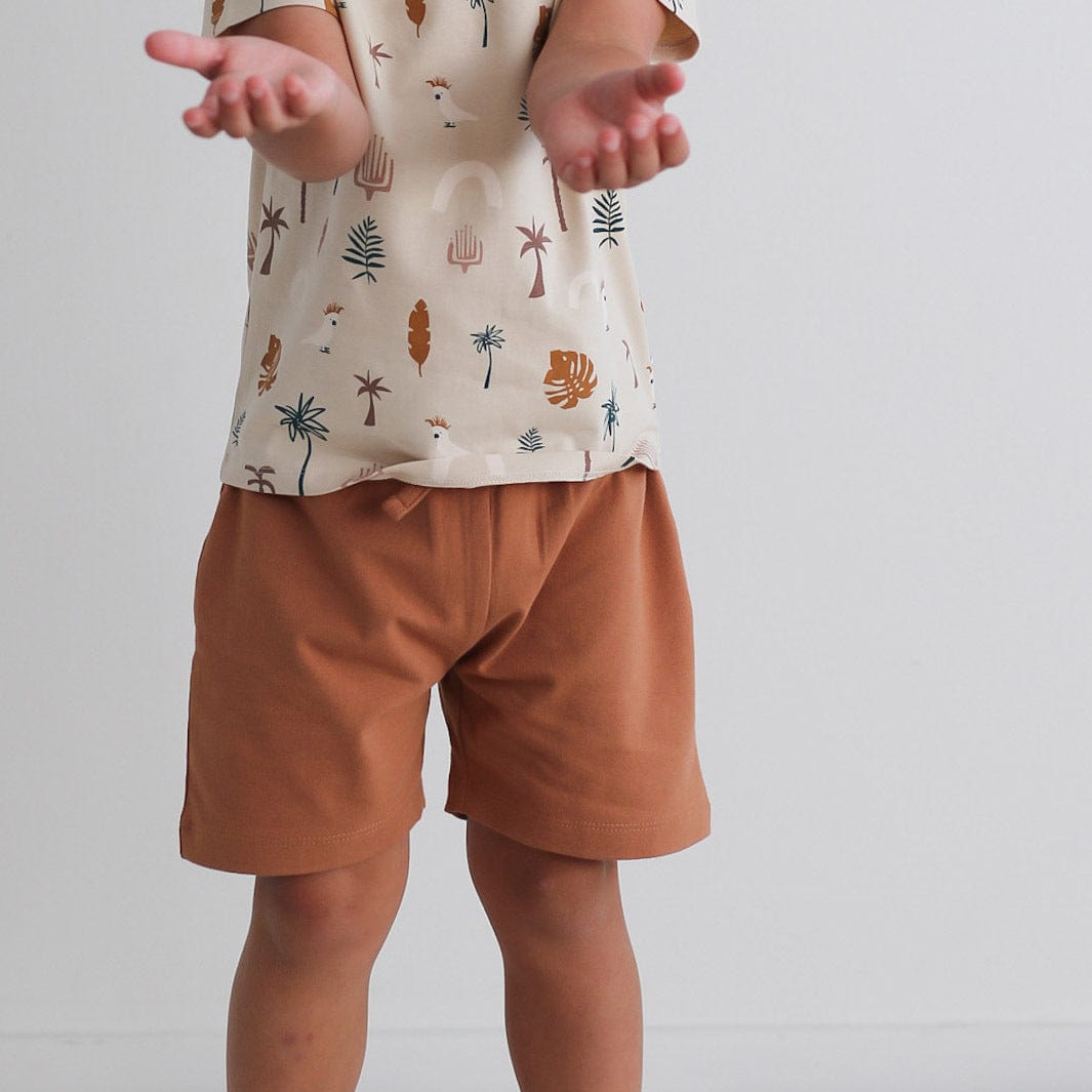 Burrow & Be Boys Bottoms Tan Leo Shorts