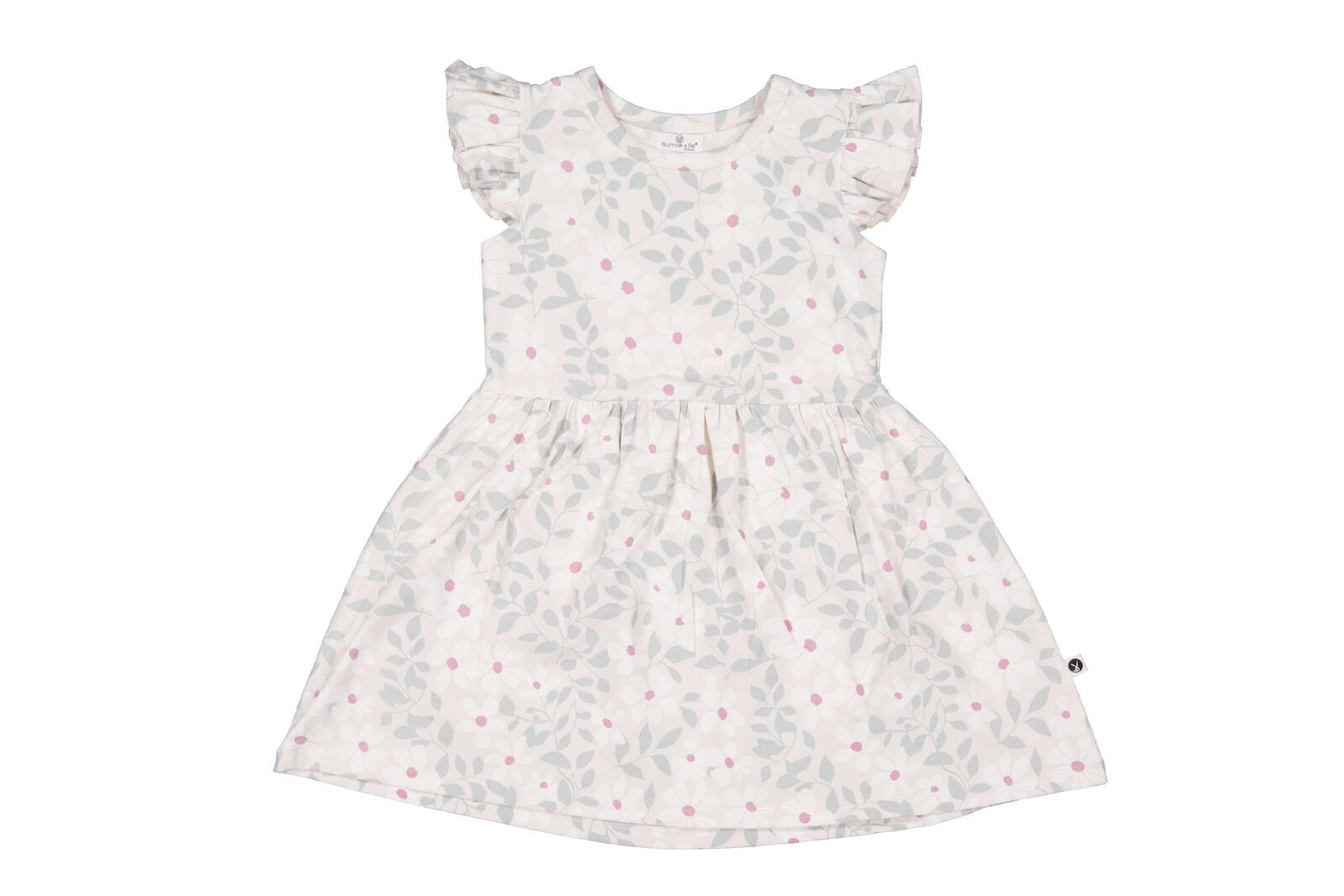 Burrow & Be Girls Dress Bellis Flutter Sleeve Dress