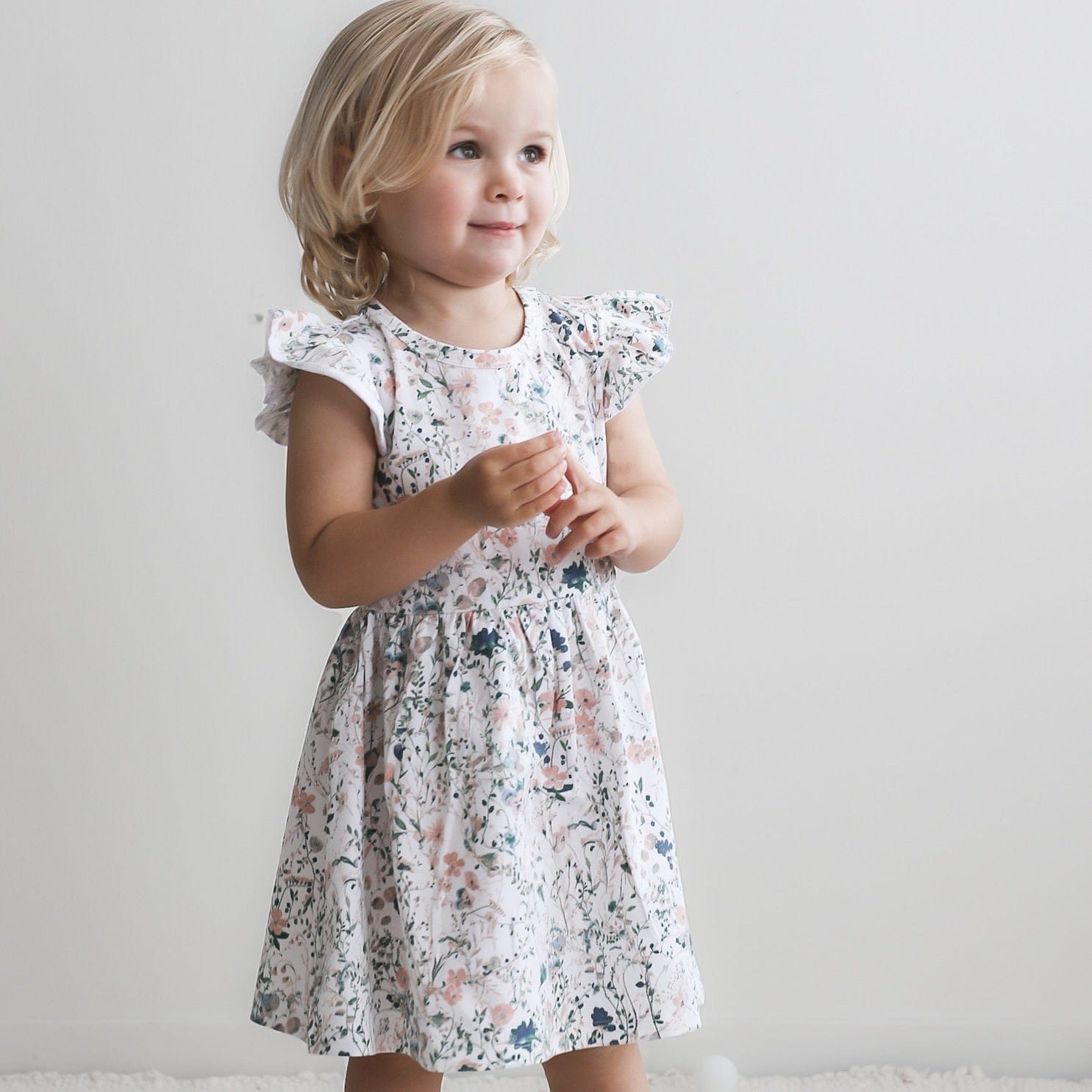 Burrow & Be Girls Dress Wildflower Flutter dress