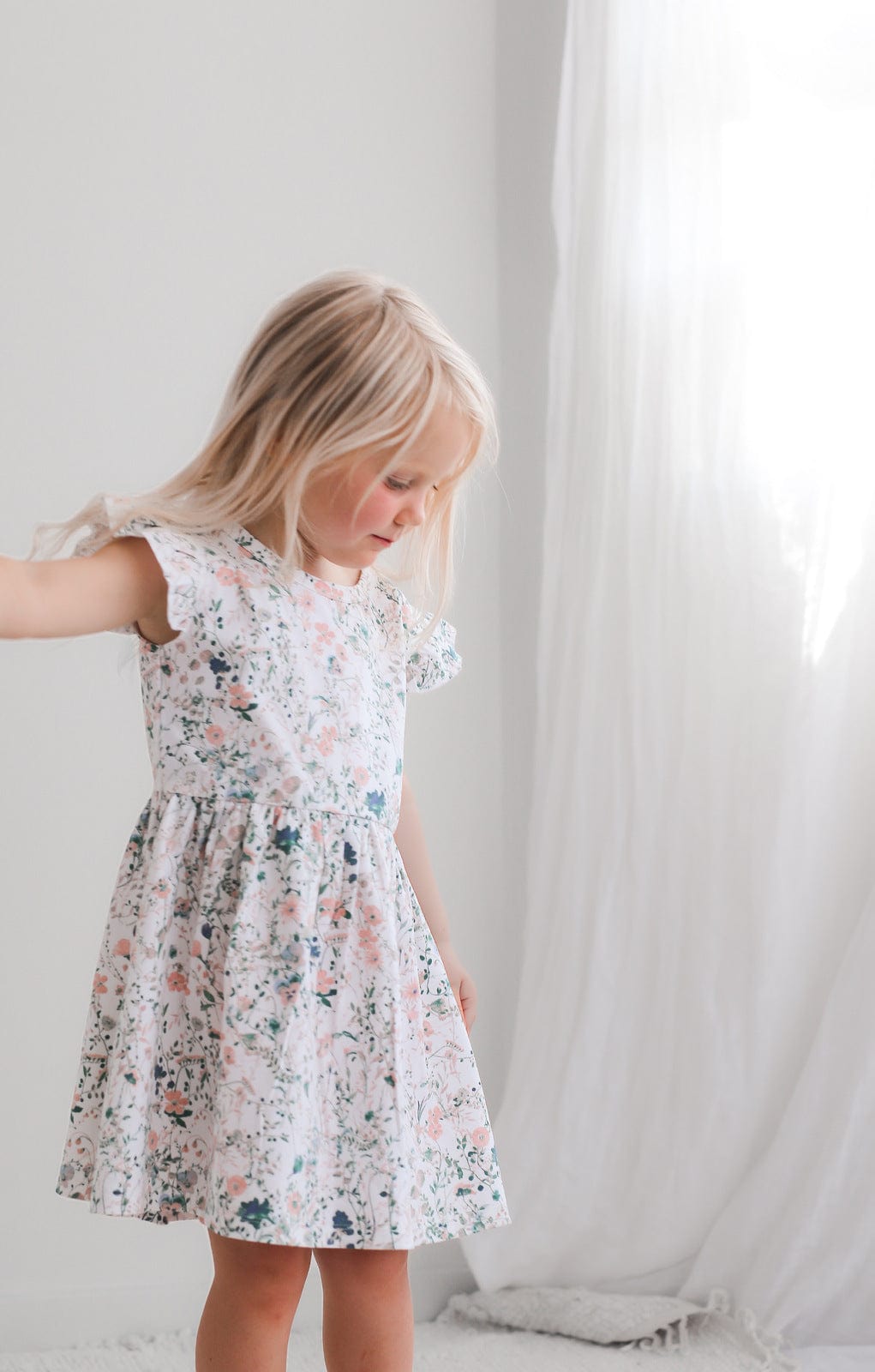 Burrow & Be Girls Dress Wildflower Flutter dress