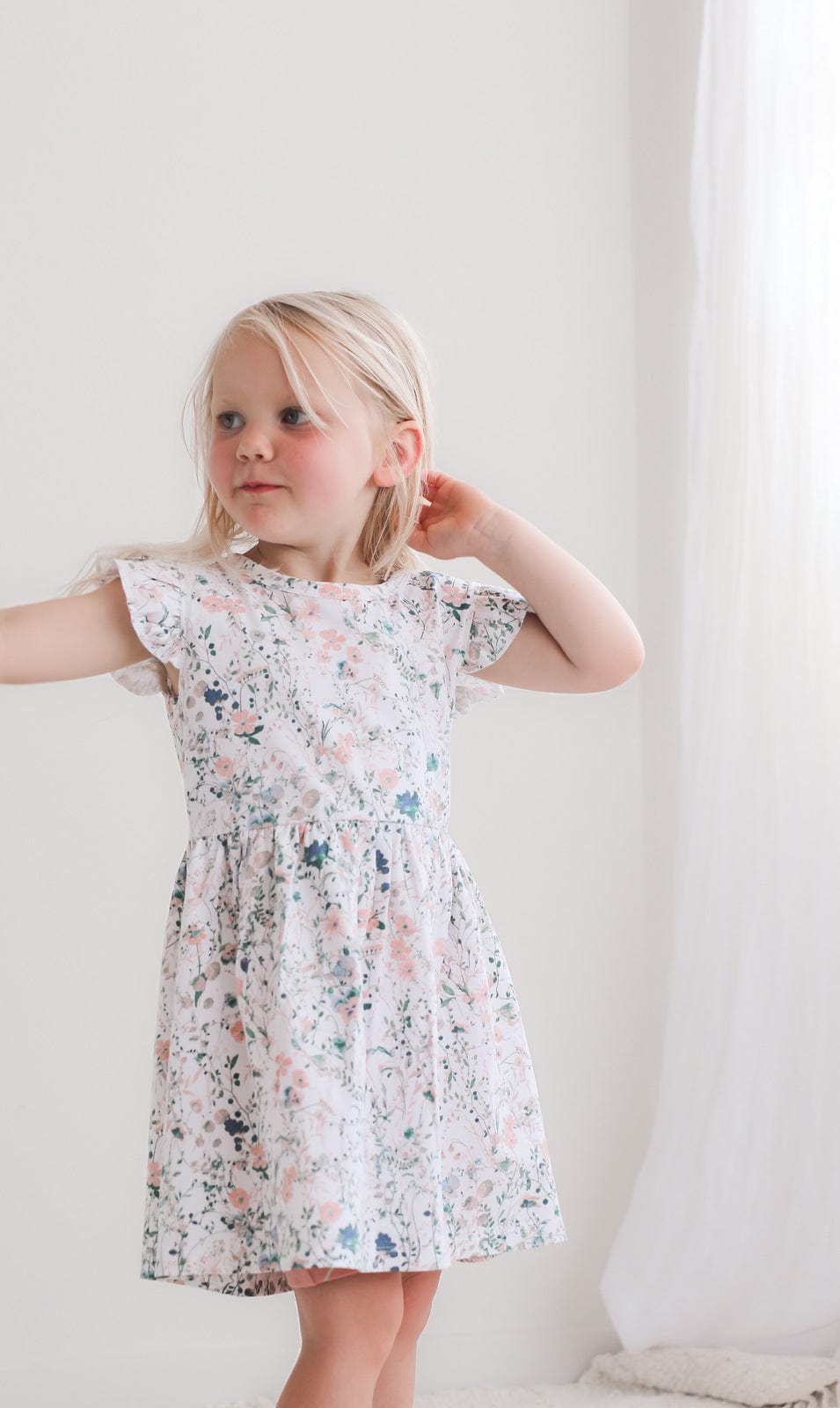 Burrow & Be Girls Dress Wildflower Flutter dress