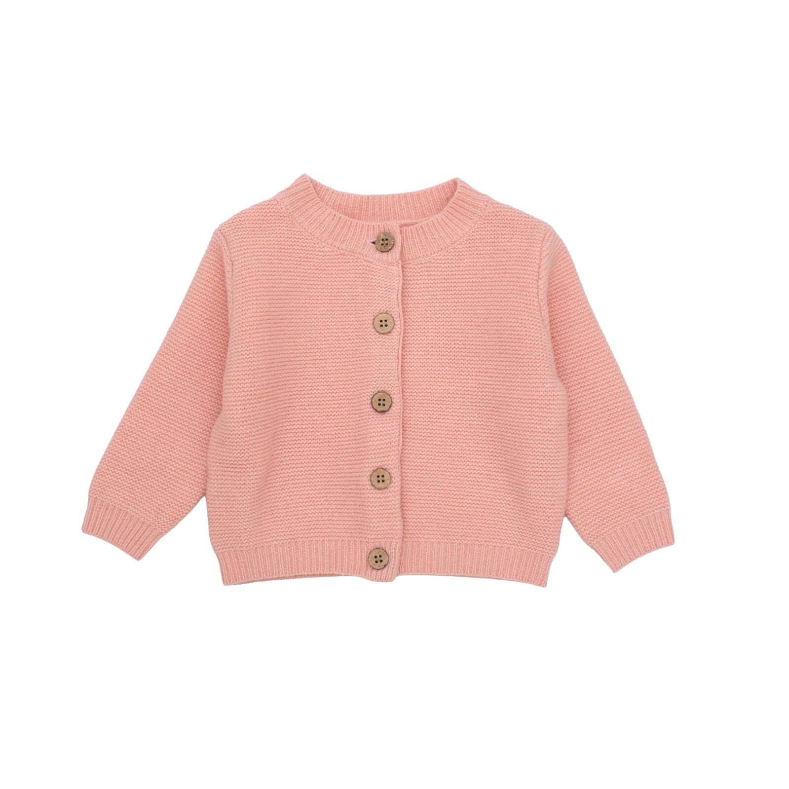 Burrow & Be Girls Jumper 100% Wool Cardigan - Carnation