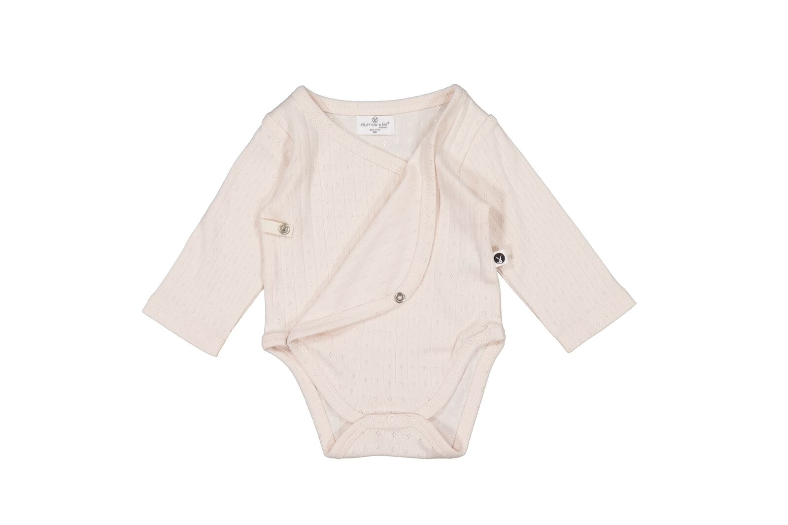 Burrow & Be Girls Onesie Almond Blush Long Sleeve Kimono Bodysuit